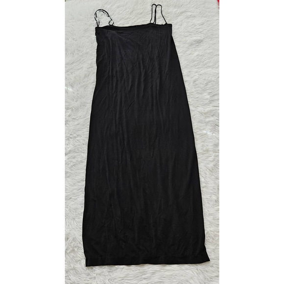 Wolford Women's Black Shiny Viscose Square Neck Strappy Maxi Tube Dress. Size S - Picture 2 of 8